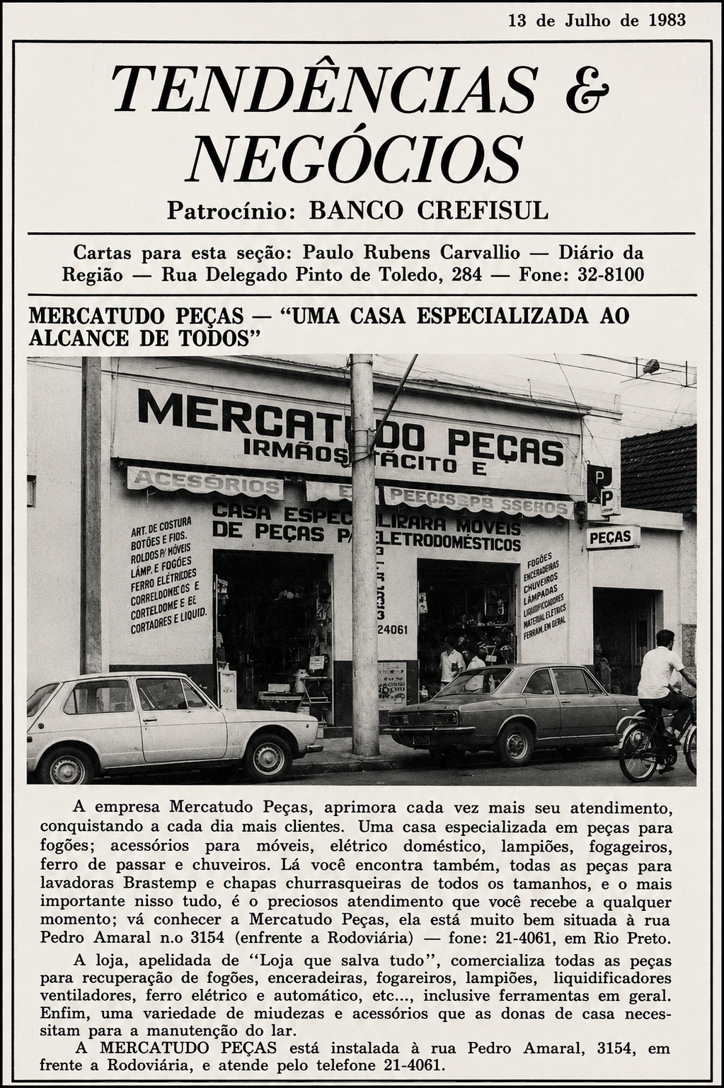Diário da Região — 13 de julho de 1983